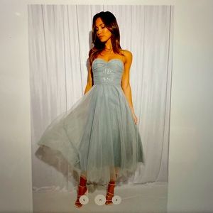 Values of Her Tulle MIDI Dress Sage